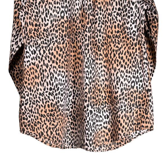 Chico's Women's Shirt Button Up Animal Print Long Sleeve Blouse Tunic Top 2 L/12 - Picture 7 of 8
